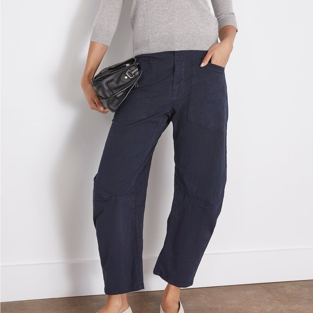 Nili Lotan Shon Pant Carbon Bow Leg Carpenter 8 midnight